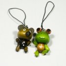 [Smile Bear & Frog] - Cell Phone Charm Strap - Camera Charm Strap - Handbags Charms HC-C029-FRBE