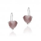 .925 Silver LAVENDER Heart DANGLE EARRINGS 2488