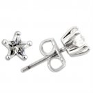 0W157 - Rhodium 925 Sterling Silver Earrings with AAA Grade CZ in Clear Default Title