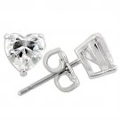 0W166 - Rhodium 925 Sterling Silver Earrings with AAA Grade CZ in Clear Default Title