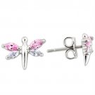 0W179 - Rhodium 925 Sterling Silver Earrings with AAA Grade CZ in Multi Color Default Title