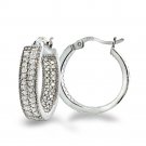 1-2 Ct Diamond 2-Row Hoop Earrings HBR13854