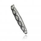 1-2ct Black & White Diamond Criss Cross Silver Tone Bangle Bracelet BABR13789M