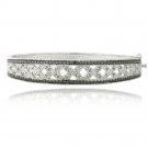 1-2ct Black & White Diamond Flower Bangle Bracelet BABR13236M
