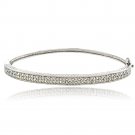 1-2ct Diamond Silver Tone Bangle Bracelet BABR13881