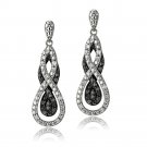 1-4 Ct Black & White Diamond Intertwining Infinity Dangle Earrings EBR13873M4