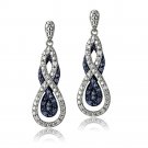 1-4 Ct Blue & White Diamond Intertwining Infinity Dangle Earrings EBR13873M3