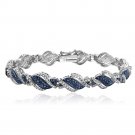 1-4 Ct Blue & White Diamond Twist Bracelet BBR13874M3