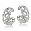 1-4 Ct Diamond Weave Half Hoop Earrings EBR13871