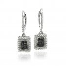 1-4ct Black Diamond Black & White Rectangle Dangle Earrings EBR13547M4