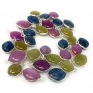 10 Pcs - 11 Pcs Natural Multi Sapphire GeBulk Jewelry Supplies Wholesale Charms 15x10mm - 18x12mm