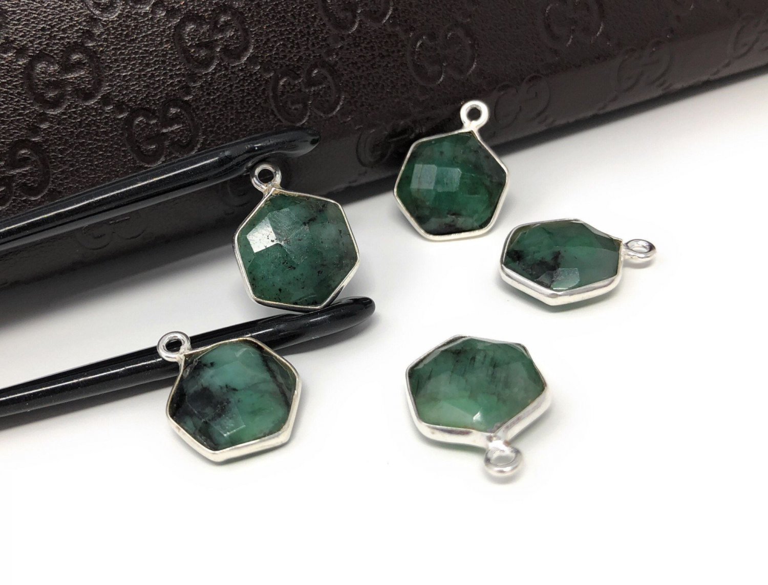 10 Pcs-Sterling Silver Charms for DIY Jewelry Making May Birthstone Charms 16.5X12mm A) 10 Pieces