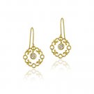 10K Gold CZ & Filigree Dangle Earrings ESG11702