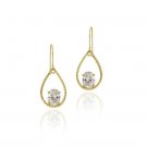 10K Gold CZ & Teardrop Dangle Earrings ESG11710