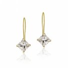 10K Gold Diamond Shaped CZ Drop Earrings ESG11726