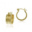 10K Gold Star Design Satin Mini Hoop Earrings HSG11473