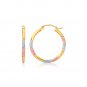 10k Tri-Color Textured Hoop Earrings (1inch Diameter) D78364944