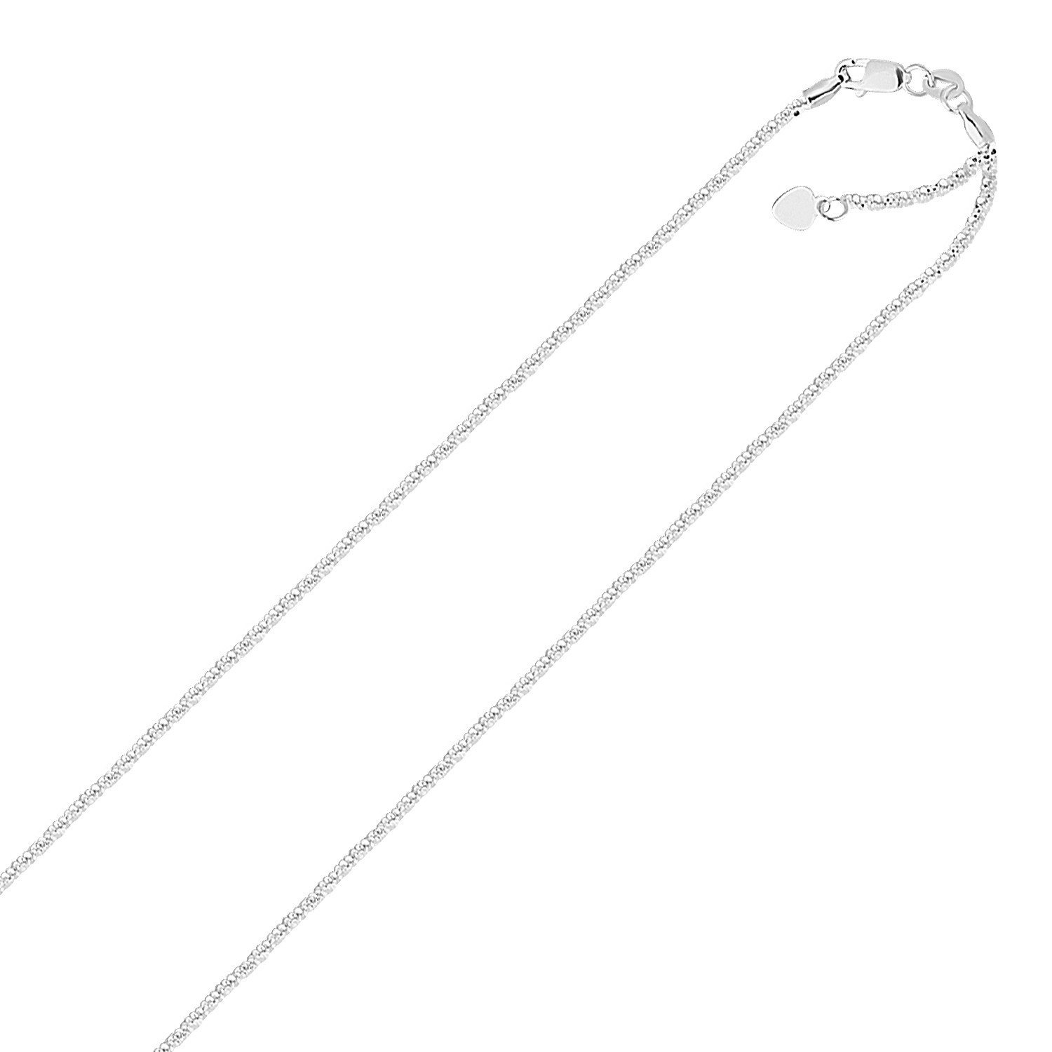 10k White Gold Adjustable Sparkle Chain 1
