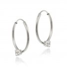 10K White Gold CZ Mini Endless Hoop Earrings HWG11484