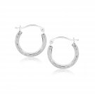 10k White Gold Fancy Hoop Earrings D169958