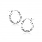 10k White Gold Polished Hoop Earrings (15 mm) D52270446