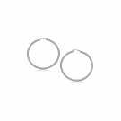 10k White Gold Polished Hoop Earrings (15 mm) D86674325
