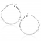 10k White Gold Polished Hoop Earrings (25 mm) D24629855