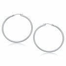 10k White Gold Polished Hoop Earrings (40 mm) D27343635