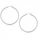 10k White Gold Polished Hoop Earrings (50 mm) D29345762