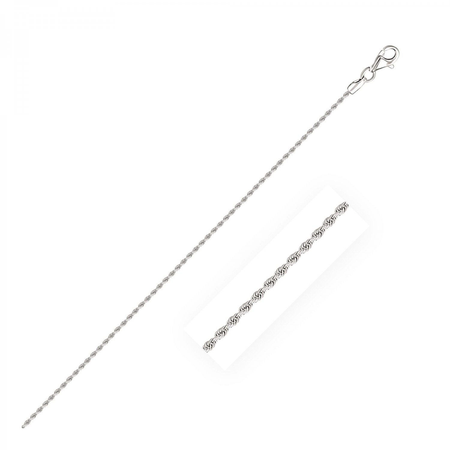10k White Gold Solid Diamond Cut Rope Bracelet 1