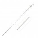 10k White Gold Solid Diamond Cut Rope Bracelet 1