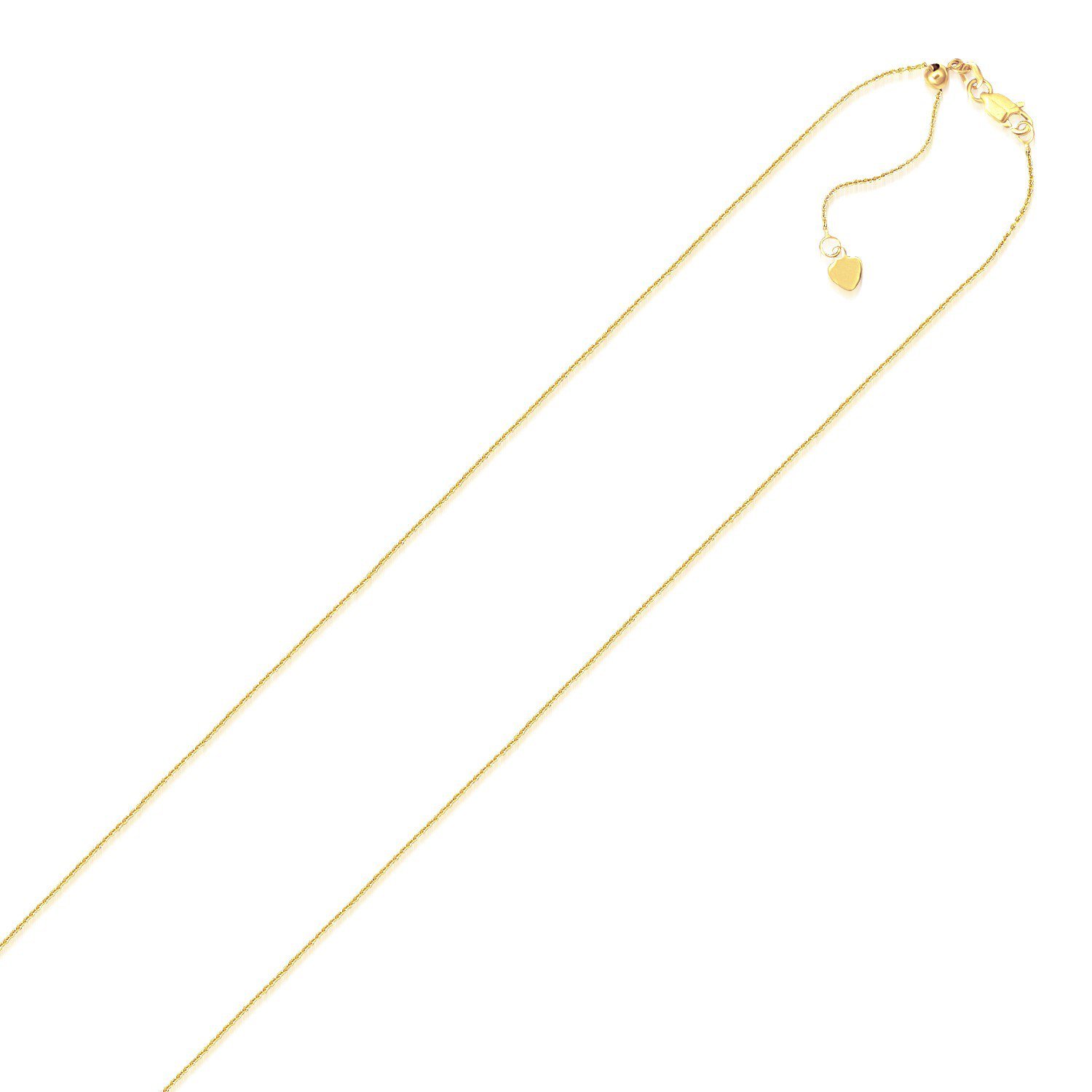 10k Yellow Gold Adjustable Cable Chain 0