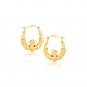 10k Yellow Gold Claddagh Hoop Earrings D142902