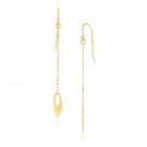 10k Yellow Gold Cutout Oval Chain Dangling Earrings D73036964