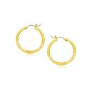 10k Yellow Gold Diamond Cut Hoop Earrings (15mm) Yellow Gold