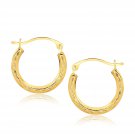 10k Yellow Gold Fancy Hoop Earrings D159030