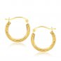 10k Yellow Gold Fancy Hoop Earrings D159030