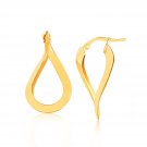10k Yellow Gold Flat Polished Twisted Hoop Earrings D13933532