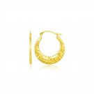 10k Yellow Gold Graduated Textured Hoop Earrings D62934598