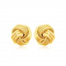 10k Yellow Gold Love Knot with Ridge Texture Earrings D82509824