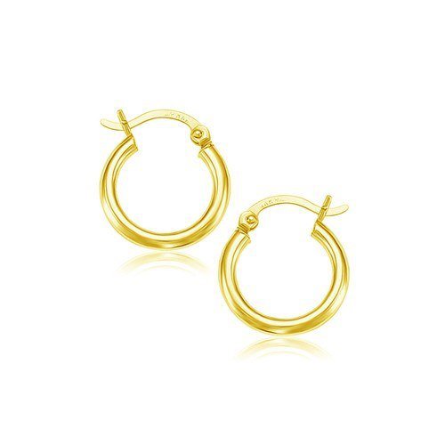 10k Yellow Gold Polished Hoop Earrings (15 mm) D86037987
