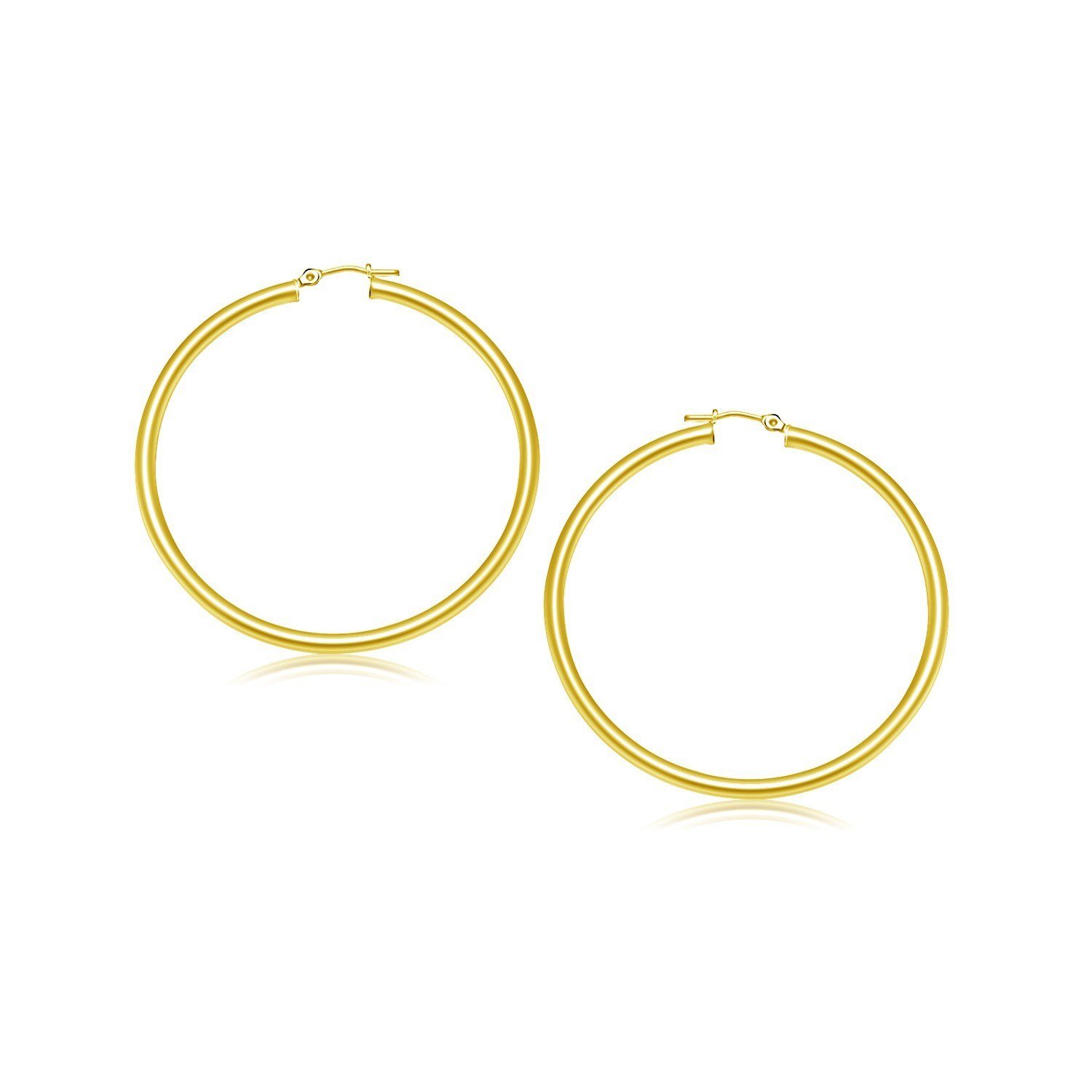 10k Yellow Gold Polished Hoop Earrings (25 mm) Yellow Gold