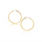 10k Yellow Gold Polished Hoop Earrings (40 mm) Yellow Gold