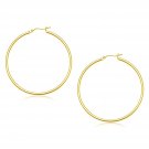 10k Yellow Gold Polished Hoop Earrings (45 mm) Yellow Gold