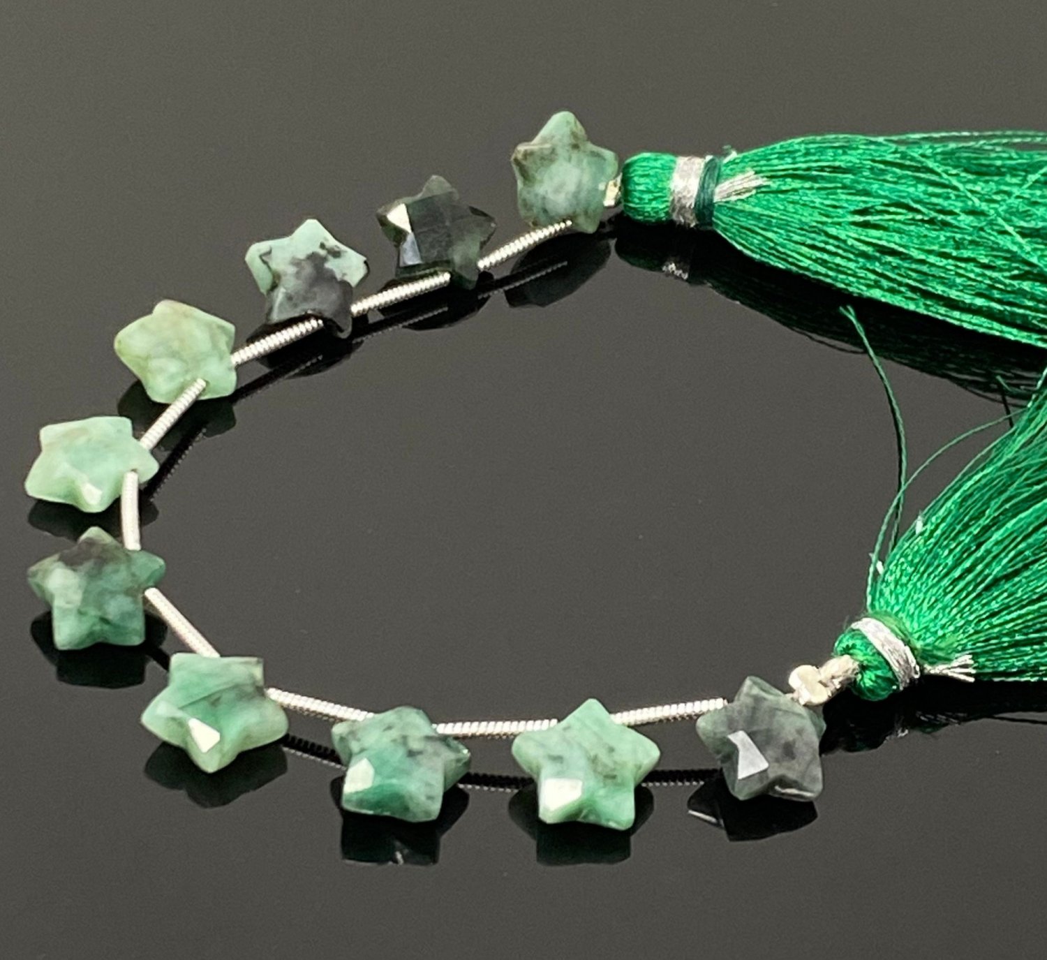 10mm Emerald Gemstone BeadJewelry Supplies Wholesale Bulk Beads 5' Strand- 10 Beads Default Title