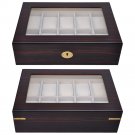 10Slots Single Watch Display Ebony Wood Matt LA01