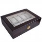 10Slots Single Watch Display Ebony Wood Matt LA01