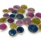 11 Pcs - 14 Pcs Natural Sapphire Gemstone Charms; Silver Jewelry Supplies; Bulk Wholesale Charms