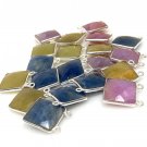 11 Pcs Natural SapphireSilver Findings Bulk Wholesale Jewelry Supplies 17.5 X14.5mm Default Title