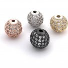 12mm Shamballa Beads; Spacer Beads; Pave Beads; CZ Micro PavRose Gold Beads Jewelry Supplies Gold